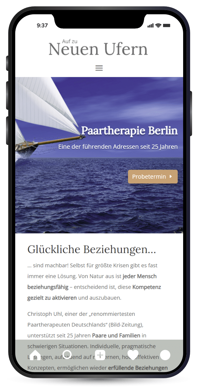 Website: Auf zu neuen Ufern